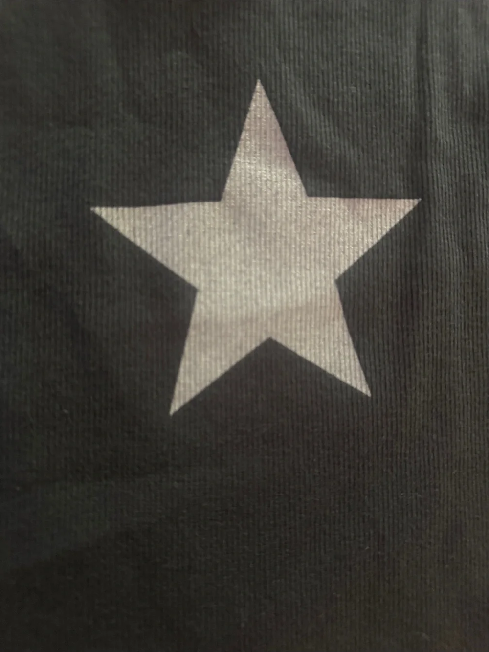 RSQ Black Ribbed Tank with White Star Graphic Girls Size Small 95% Cotton Shirt